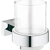Стакан GROHE Essentials Cube, хром (40755001) с держателем Стакан GROHE Essentials Cube, хром (40755001) с держателем