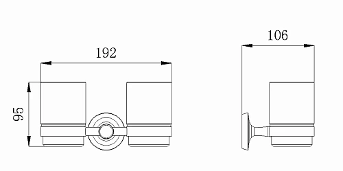 Стакан Rush Balearic BA39320 с настенным держателем, двойной Стакан Rush Balearic BA39320 с настенным держателем, двойной