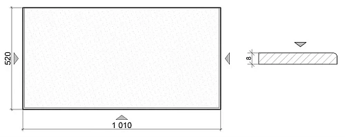 Столешница Armadi Art 853-100-D стекло 100см прямая DELMAR Столешница Armadi Art 853-100-D стекло 100см прямая DELMAR