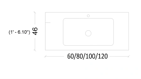 Столешница Armadi Art VALLESSI 120 антрацит 838-120-A Столешница Armadi Art VALLESSI 120 антрацит 838-120-A