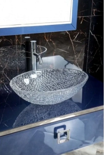 Столешница Boheme Lucido стекло 100см прямая Насыщенный Синий 853-100-BL Столешница Boheme Lucido стекло 100см прямая Насыщенный Синий 853-100-BL