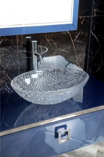 Столешница Boheme Lucido стекло 80 см прямая Насыщенный Синий 853-080-BL Столешница Boheme Lucido стекло 80 см прямая Насыщенный Синий 853-080-BL