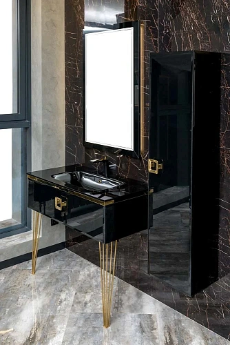 Столешница Boheme Lucido стекло 80см глянцевый черный 852-080-GB Столешница Boheme Lucido стекло 80см глянцевый черный 852-080-GB