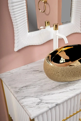 Столешница Boheme мрамор 101см Bianca Carrera 857-101-BC Столешница Boheme мрамор 101см Bianca Carrera 857-101-BC