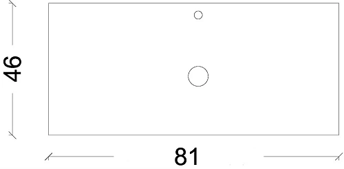 Столешница Boheme прямая черная 80 VALLESSI 840-080-А Столешница Boheme прямая черная 80 VALLESSI 840-080-А