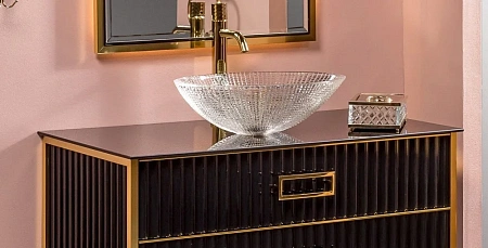 Столешница Boheme стекло 100см прямая BLACK 853-100-B Столешница Boheme стекло 100см прямая BLACK 853-100-B