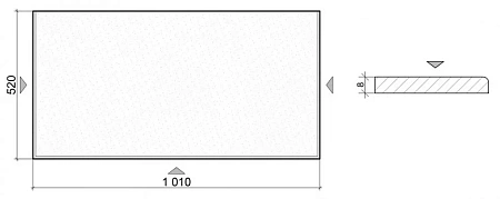 Столешница Boheme стекло 100см прямая BLACK 853-100-B Столешница Boheme стекло 100см прямая BLACK 853-100-B