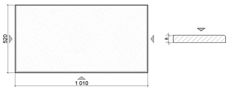 Столешница Boheme стекло 100см прямая CAPPUCINO 853-100-CP Столешница Boheme стекло 100см прямая CAPPUCINO 853-100-CP