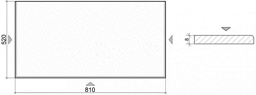 Столешница Boheme стекло 80см прямая бордо 853-080-BR Столешница Boheme стекло 80см прямая бордо 853-080-BR