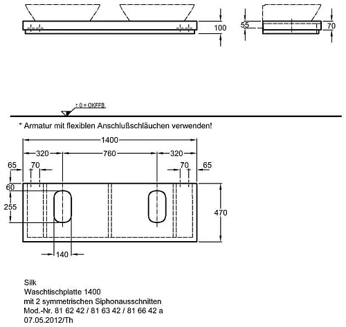 Столешница Geberit Silk 816642000 140 см Столешница Geberit Silk 816642000 140 см