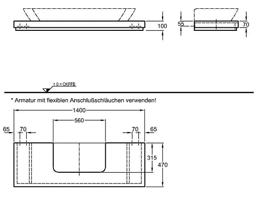 Столешница Geberit Silk 816643000 140 см Столешница Geberit Silk 816643000 140 см