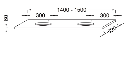 Столешница Jacob Delafon Parallel 121х52 см, из ДСП, с отв. под раковину EB57-1201-E10 Столешница Jacob Delafon Parallel 121х52 см, из ДСП, с отв. под раковину EB57-1201-E10