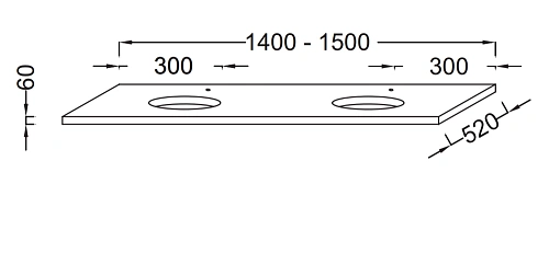 Столешница Jacob Delafon Parallel 121х52 см, из ДСП, с отв. под раковину EB57-1201-E10 Столешница Jacob Delafon Parallel 121х52 см, из ДСП, с отв. под раковину EB57-1201-E10