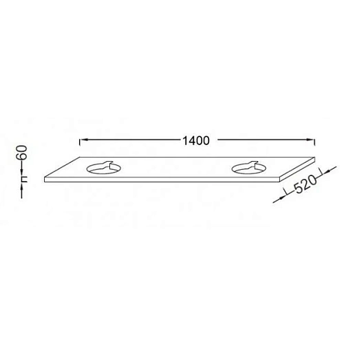 Столешница Jacob Delafon Parallel 140х52 см, белый меламин, из ДСП, с отв. под раковину EB57-1400-N1 EB57-1400-N18 Столешница Jacob Delafon Parallel 140х52 см, белый меламин, из ДСП, с отв. под раковину EB57-1400-N1 EB57-1400-N18