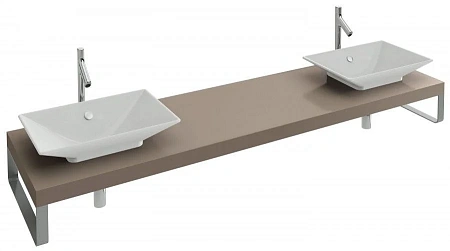 Столешница Jacob Delafon Parallel 200х52 см, белый, для двух раковин, из ДСП, с отв. под раковину EB EB55-2000-N18 Столешница Jacob Delafon Parallel 200х52 см, белый, для двух раковин, из ДСП, с отв. под раковину EB EB55-2000-N18