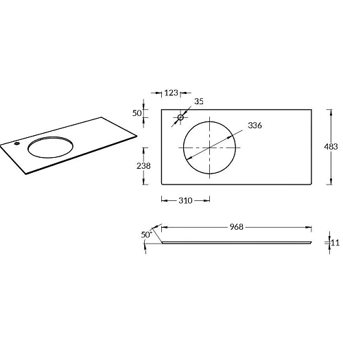 Столешница Kerama Marazzi Ониче 97, синее CO2.SG567502R\97 Столешница Kerama Marazzi Ониче 97, синее CO2.SG567502R\97