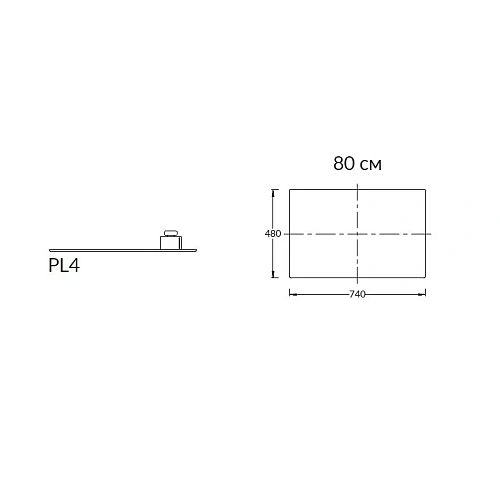 Столешница Kerama Marazzi Про Феррум 80, коричневое PL4.DD571300R\80 Столешница Kerama Marazzi Про Феррум 80, коричневое PL4.DD571300R\80