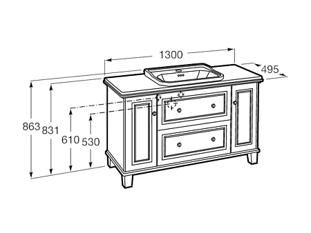 Столешница Roca Carmen мраморная белая 130х49,5 см 857142420 Столешница Roca Carmen мраморная белая 130х49,5 см 857142420