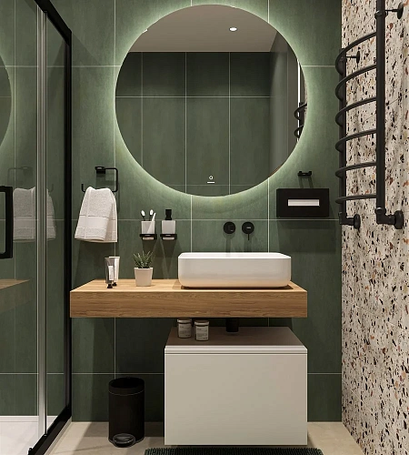 Столешница STWORKI Ольборг 100 дуб французский, без отверстий, с тумбой 60, с раковиной STWORKI Soul 489129 Столешница STWORKI Ольборг 100 дуб французский, без отверстий, с тумбой 60, с раковиной STWORKI Soul 489129