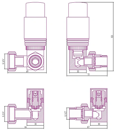 Терморегулятор Сунержа 3D левый G 1/2 НР х G 3/4 НГ (набор) 15-1421-6207 Темный титан муар Терморегулятор Сунержа 3D левый G 1/2 НР х G 3/4 НГ (набор) 15-1421-6207 Темный титан муар
