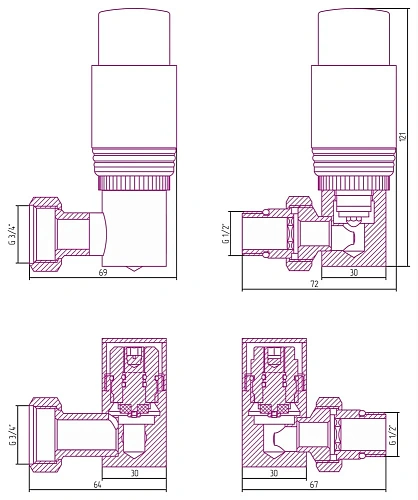 Терморегулятор Сунержа 3D правый G 1/2 НР х G 3/4 НГ (набор) 15-1422-6211 Темный титан муар Терморегулятор Сунержа 3D правый G 1/2 НР х G 3/4 НГ (набор) 15-1422-6211 Темный титан муар
