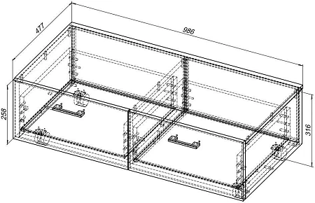 Тумба Aquanet Верона 100 белый (2 ящика) 00175401 Тумба Aquanet Верона 100 белый (2 ящика) 00175401