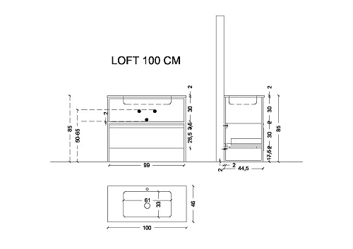 Тумба под консоль Armadi Art LOFT 100 белый, 1 полка 894-100-W Тумба под консоль Armadi Art LOFT 100 белый, 1 полка 894-100-W