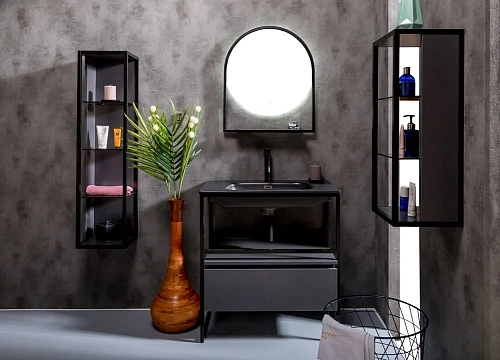 Тумба под консоль Armadi Art LOFT 80 Антрацит, 1 полка 894-080-A Тумба под консоль Armadi Art LOFT 80 Антрацит, 1 полка 894-080-A