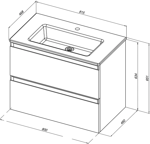 Тумба под раковину Allen Brau Eclipse 80 1.E1002.AM антрацит матовый Тумба под раковину Allen Brau Eclipse 80 1.E1002.AM антрацит матовый