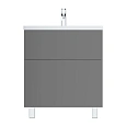 Тумба под раковину AM.PM Gem M90FSX07522GM32 напольная, 75 см push-to-open, графит матовый Тумба под раковину AM.PM Gem M90FSX07522GM32 напольная, 75 см push-to-open, графит матовый