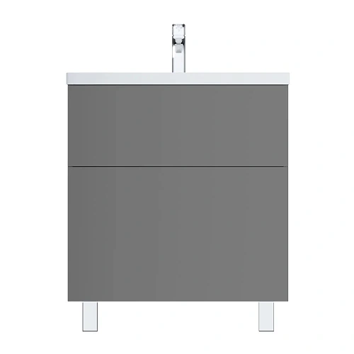 Тумба под раковину AM.PM Gem M90FSX07522GM32 напольная, 75 см push-to-open, графит матовый Тумба под раковину AM.PM Gem M90FSX07522GM32 напольная, 75 см push-to-open, графит матовый