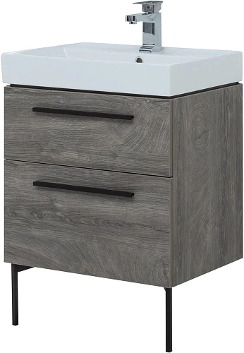 Тумба под раковину Aquanet Nova 60 дуб рошелье (2 ящика) 00242278 Тумба под раковину Aquanet Nova 60 дуб рошелье (2 ящика) 00242278