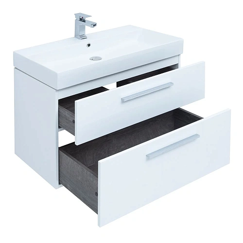 Тумба под раковину Aquanet Nova 85 белый глянец, 2 ящика 00249920 Тумба под раковину Aquanet Nova 85 белый глянец, 2 ящика 00249920