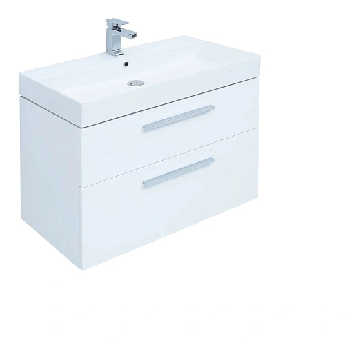 Тумба под раковину Aquanet Nova 85 белый глянец, 2 ящика 00249920 Тумба под раковину Aquanet Nova 85 белый глянец, 2 ящика 00249920