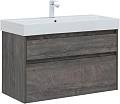 Тумба под раковину Aquanet Nova Lite 100 (SLIM SYNERGY) дуб рошелье, 2 ящика 00249941 Тумба под раковину Aquanet Nova Lite 100 (SLIM SYNERGY) дуб рошелье, 2 ящика 00249941
