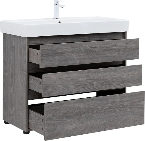 Тумба под раковину Aquanet Nova Lite 100 дуб рошелье (3 ящика) 00302479 Тумба под раковину Aquanet Nova Lite 100 дуб рошелье (3 ящика) 00302479