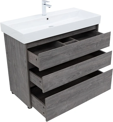 Тумба под раковину Aquanet Nova Lite 100 дуб рошелье (3 ящика) 00302479 Тумба под раковину Aquanet Nova Lite 100 дуб рошелье (3 ящика) 00302479