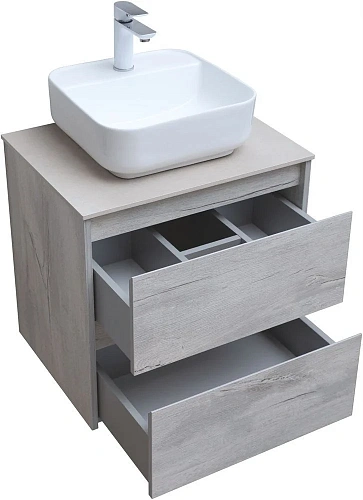 Тумба под раковину Aquanet Nova Lite 60 дуб белый (2 ящика) 00287874 Тумба под раковину Aquanet Nova Lite 60 дуб белый (2 ящика) 00287874