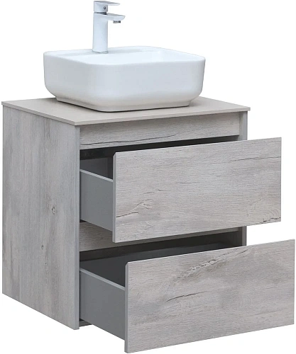 Тумба под раковину Aquanet Nova Lite 60 дуб белый (2 ящика) 00287874 Тумба под раковину Aquanet Nova Lite 60 дуб белый (2 ящика) 00287874