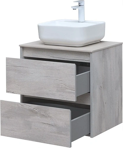 Тумба под раковину Aquanet Nova Lite 60 дуб белый (2 ящика) 00287874 Тумба под раковину Aquanet Nova Lite 60 дуб белый (2 ящика) 00287874