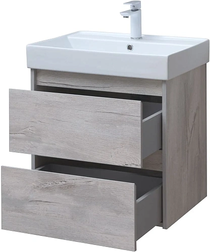 Тумба под раковину Aquanet Nova Lite 60 дуб белый (2 ящика) 00287874 Тумба под раковину Aquanet Nova Lite 60 дуб белый (2 ящика) 00287874