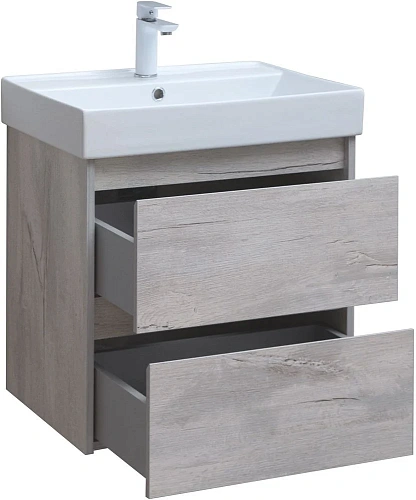 Тумба под раковину Aquanet Nova Lite 60 дуб белый (2 ящика) 00287874 Тумба под раковину Aquanet Nova Lite 60 дуб белый (2 ящика) 00287874