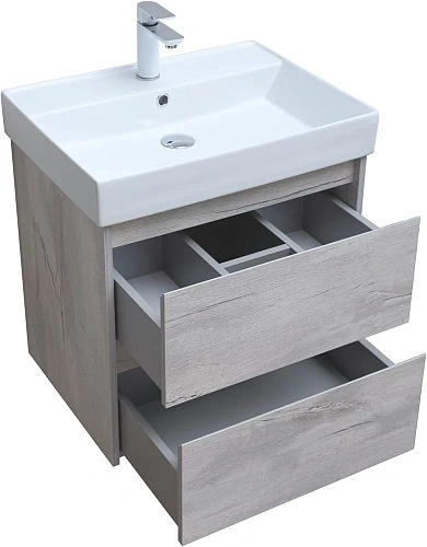 Тумба под раковину Aquanet Nova Lite 60 дуб белый (2 ящика) 00287874 Тумба под раковину Aquanet Nova Lite 60 дуб белый (2 ящика) 00287874