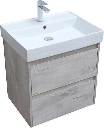 Тумба под раковину Aquanet Nova Lite 60 дуб белый (2 ящика) 00287874 Тумба под раковину Aquanet Nova Lite 60 дуб белый (2 ящика) 00287874