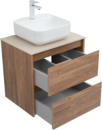Тумба под раковину Aquanet Nova Lite 60 дуб шоколадный (2 ящика) 00287879 Тумба под раковину Aquanet Nova Lite 60 дуб шоколадный (2 ящика) 00287879