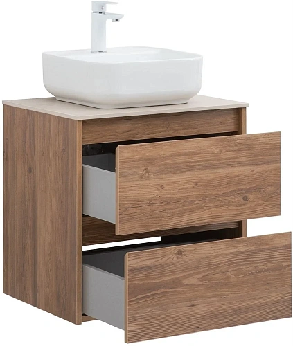 Тумба под раковину Aquanet Nova Lite 60 дуб шоколадный (2 ящика) 00287879 Тумба под раковину Aquanet Nova Lite 60 дуб шоколадный (2 ящика) 00287879