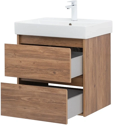 Тумба под раковину Aquanet Nova Lite 60 дуб шоколадный (2 ящика) 00287879 Тумба под раковину Aquanet Nova Lite 60 дуб шоколадный (2 ящика) 00287879