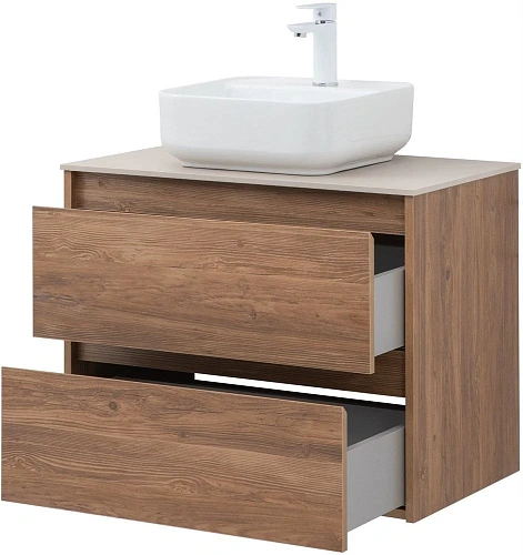 Тумба под раковину Aquanet Nova Lite 75 дуб шоколадный (2 ящика) 00287880 Тумба под раковину Aquanet Nova Lite 75 дуб шоколадный (2 ящика) 00287880