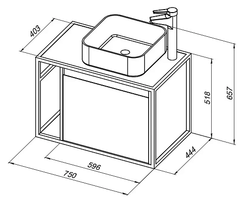 Тумба под раковину Aquanet Nova Lite Loft 75 R дуб рустикальный 00261657 Тумба под раковину Aquanet Nova Lite Loft 75 R дуб рустикальный 00261657