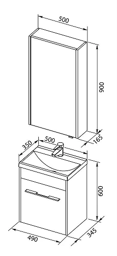 Тумба под раковину Aquanet Августа 50 белый (ручки хром) 00274140 Тумба под раковину Aquanet Августа 50 белый (ручки хром) 00274140